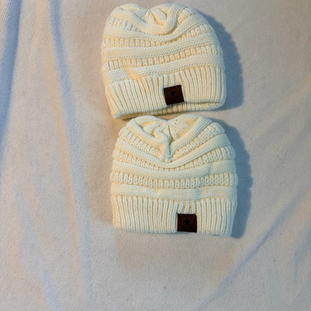 Cozy Cream Knit Beanie for Kids